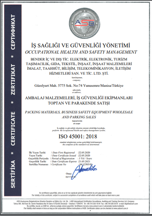 İŞ SAĞLIĞI VE GÜVENLİĞİ YÖNETİMİ ISO 45001:2018 